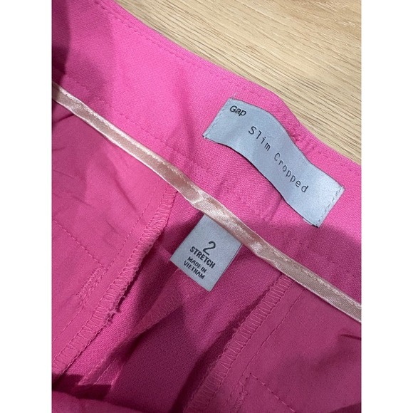 GAP Slim Cropped Pink Pants Size 2 Stretch Womens Career Casual - Picture 5 of 7